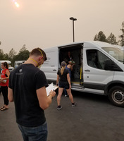 BCOE's Calkidz program and staff deliver food to the Salvation Army in Redding for fire relief