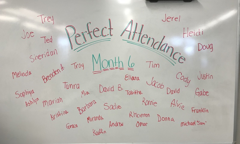 Perfect Attendance - Month 6