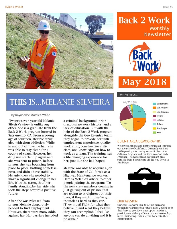 Back 2 Work May 2018 Newsletter